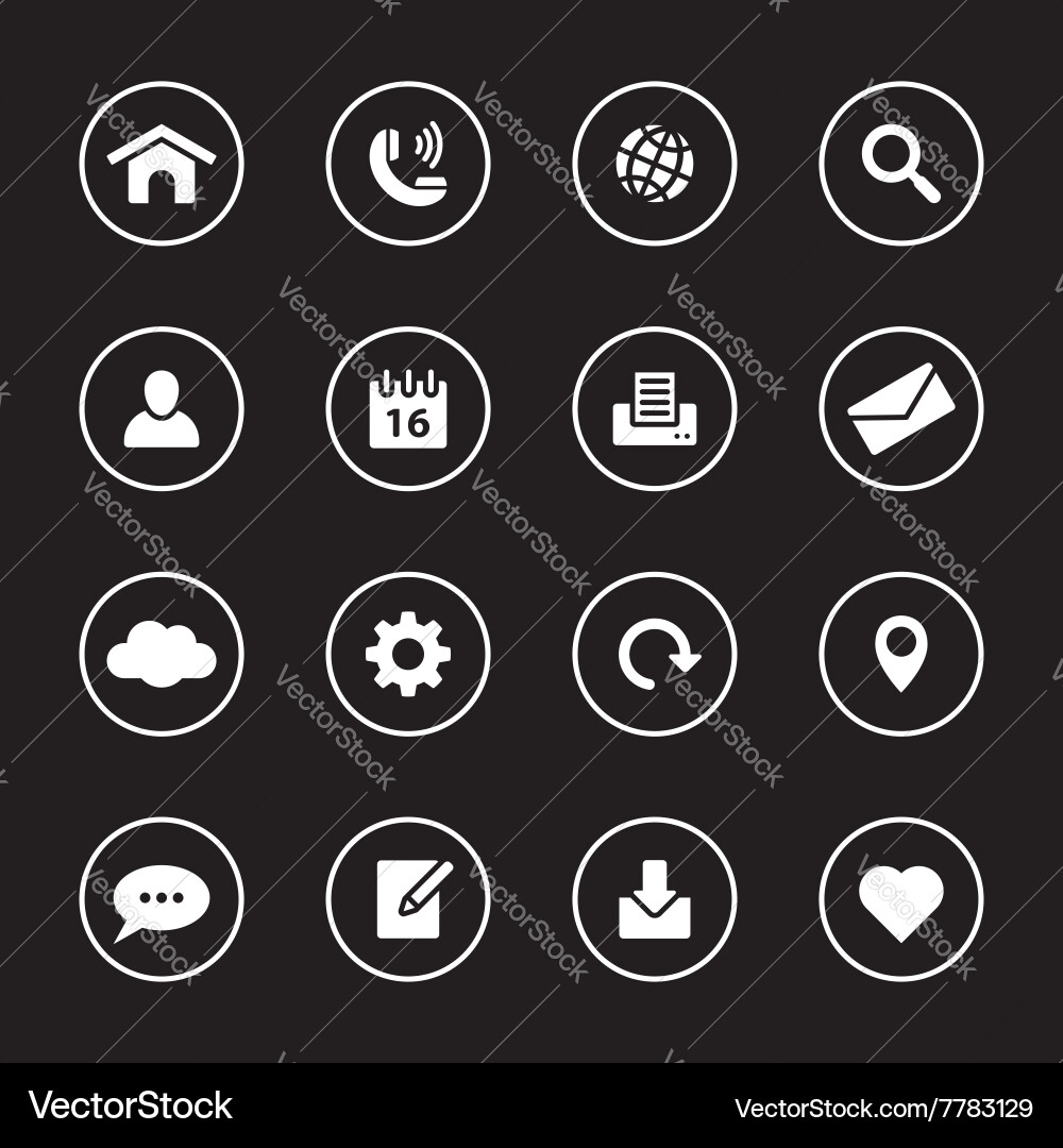 Flat Icon Set - Circular Elements Vector Image