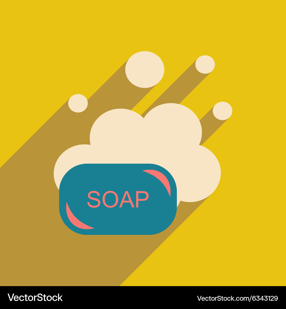 Flat with shadow icon and mobile application soap Vector Image