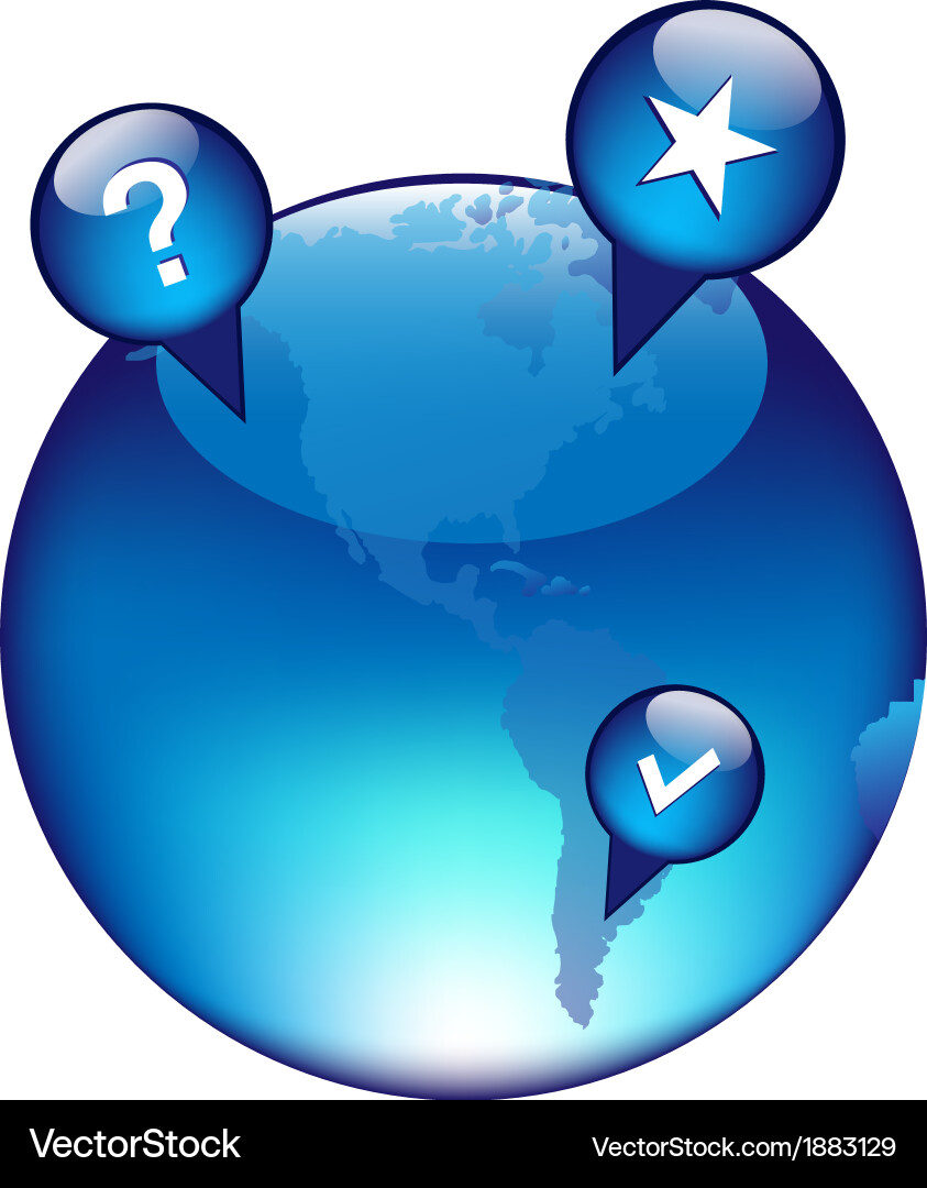 GPS Navigation and Globe Icons Vector Image