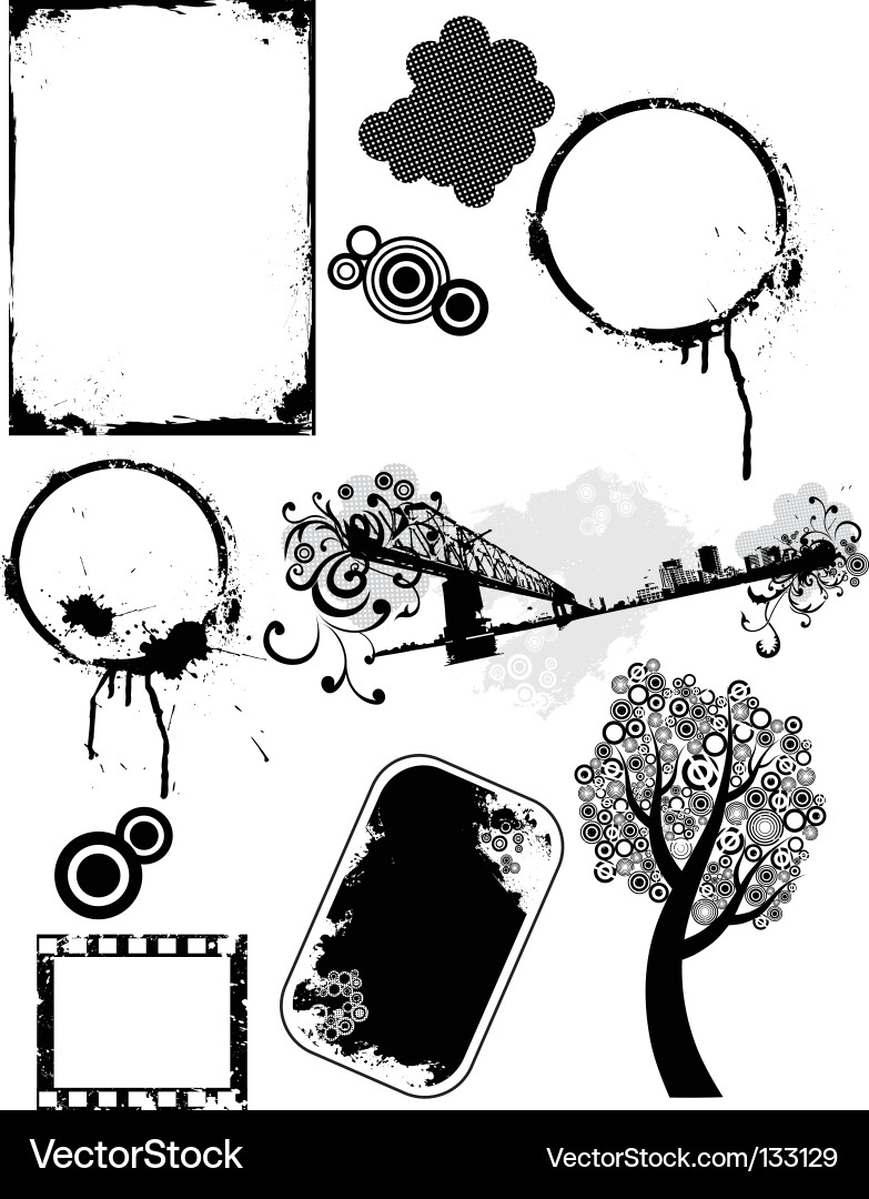 Grunge Elements Collection Vector Image