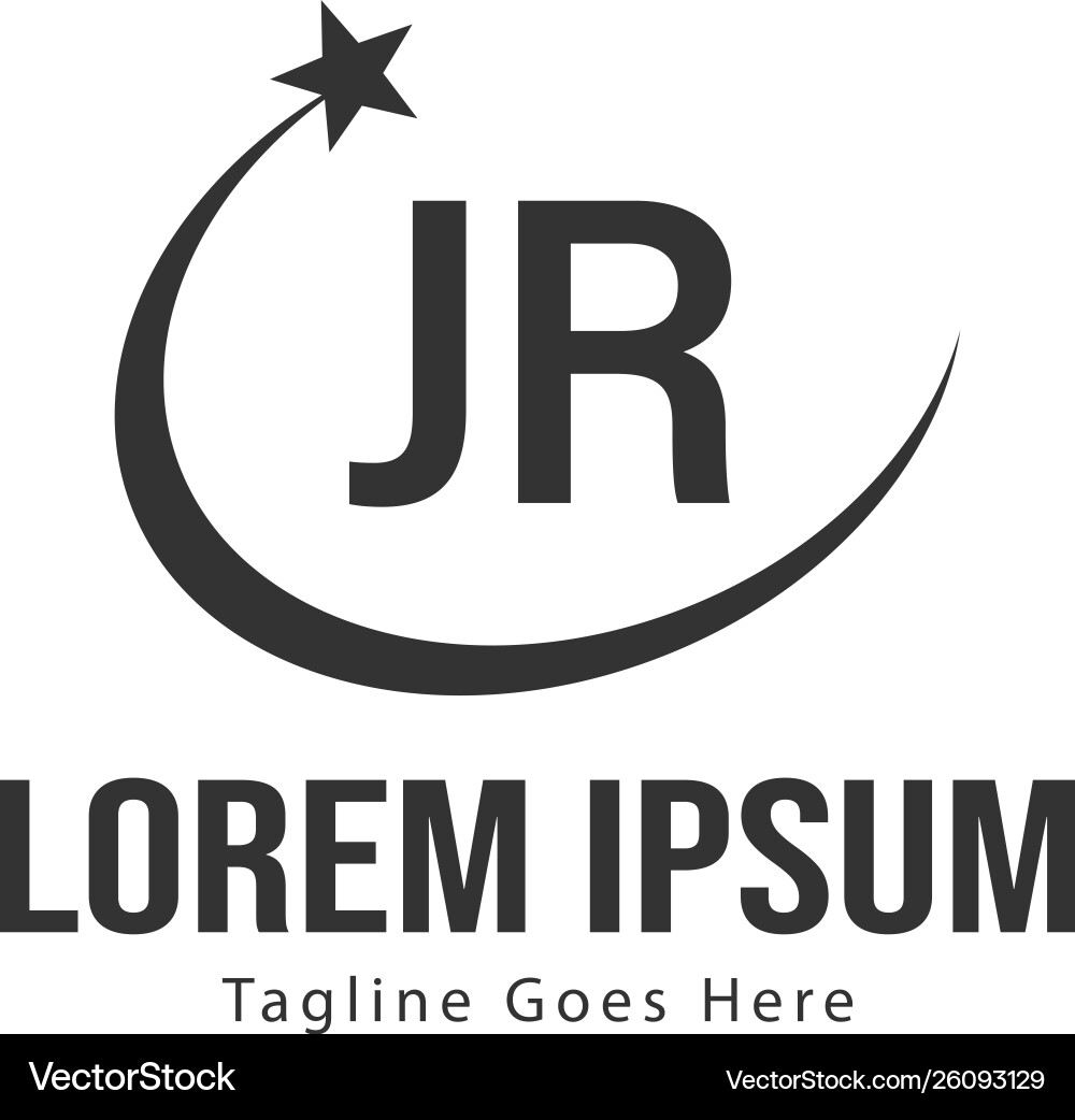 Initial jr logo template with modern frame Initial jr logo template with modern frame vector image