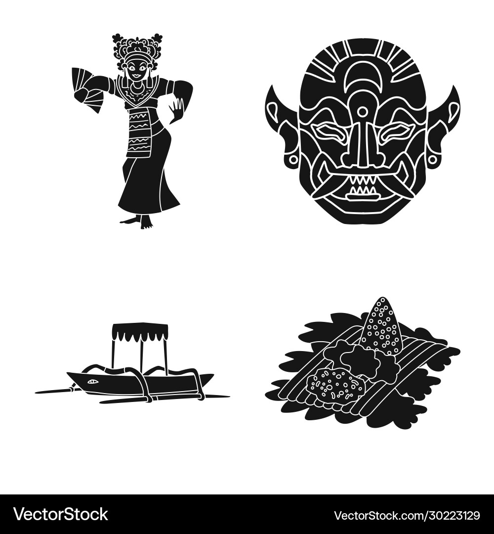 Isolated object and traditional symbol set Isolated object and traditional symbol set vector image