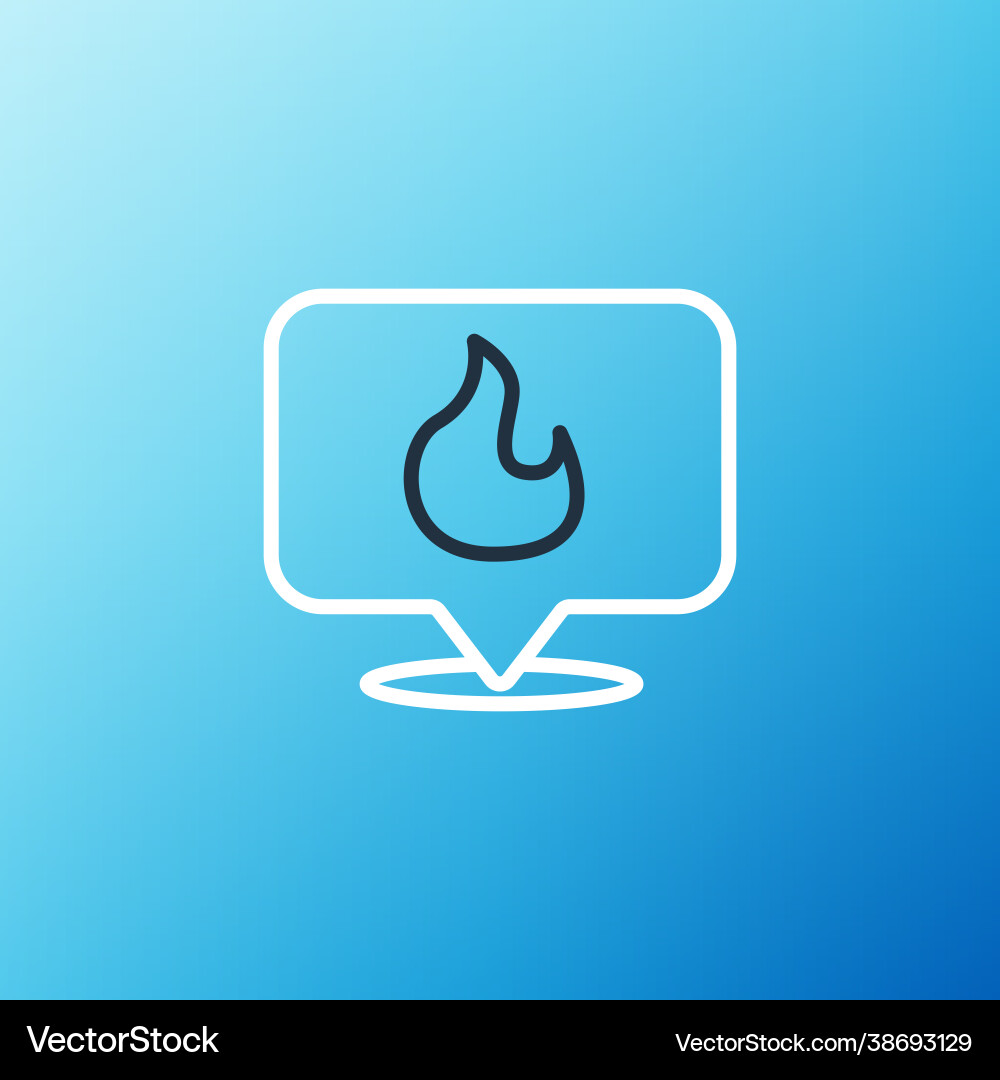 Line map pointer with fire flame icon isolated Line map pointer with fire flame icon isolated vector image