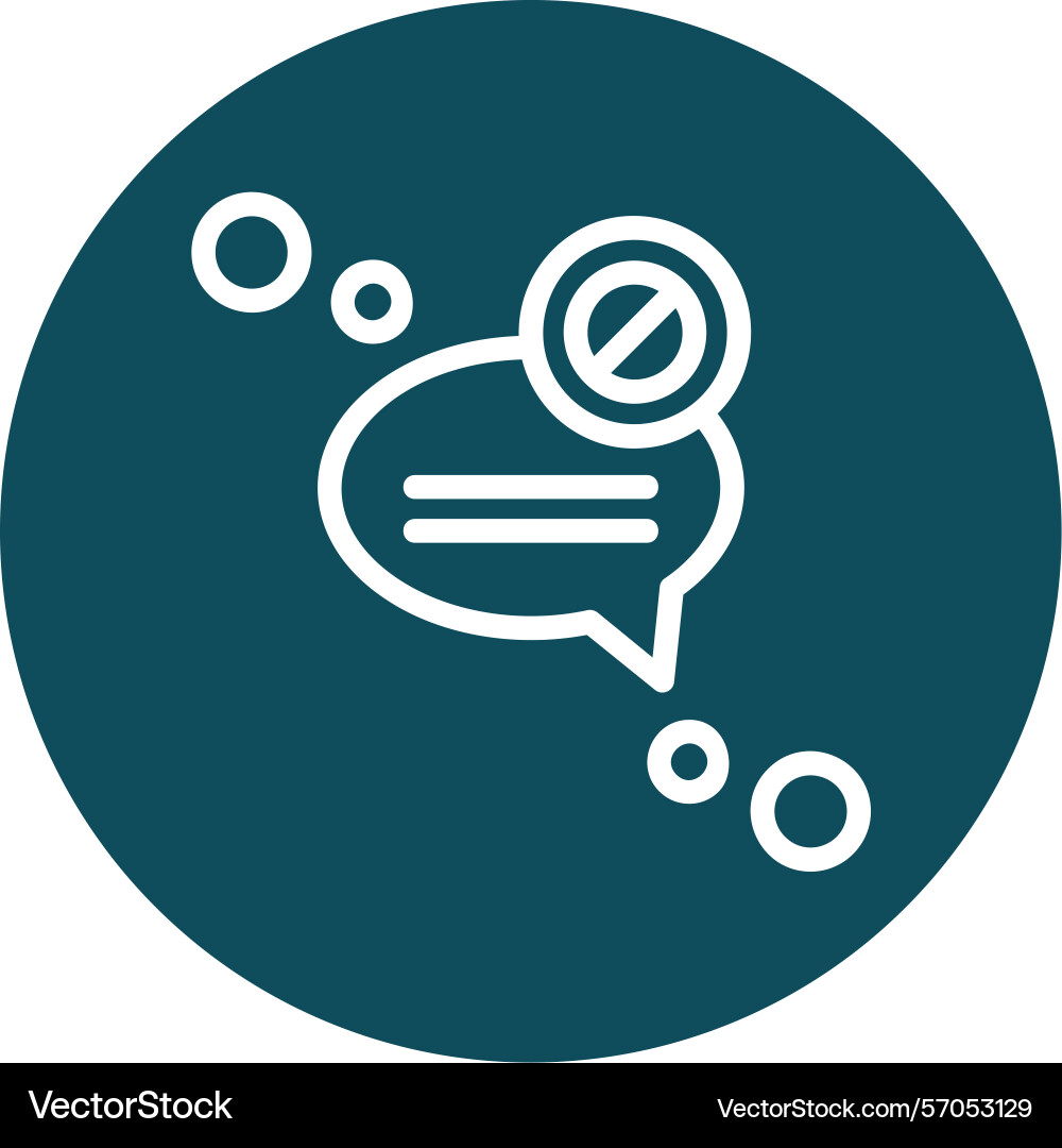 Message blocked line circle style icon design vector image