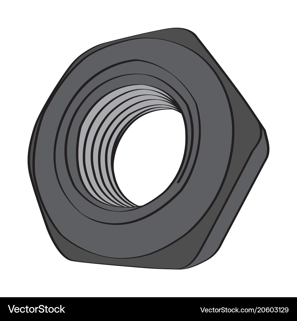 Nut Icon - Mechanical Element Vector Image