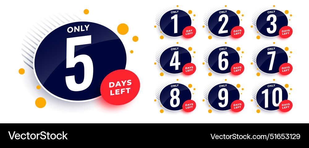 Online sale countdown timer with number of days vector image