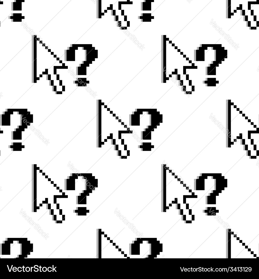 Pixelated Arrow & Question Mark Pattern vector image