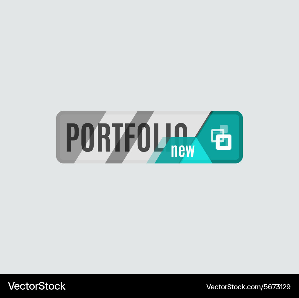 Portfolio button futuristic hi-tech ui design vector image