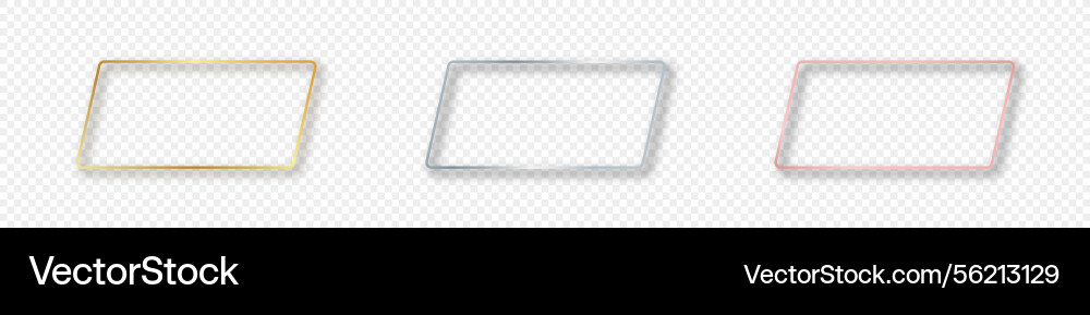 Set of three rounded parallelogram frames Set of three rounded parallelogram frames vector image