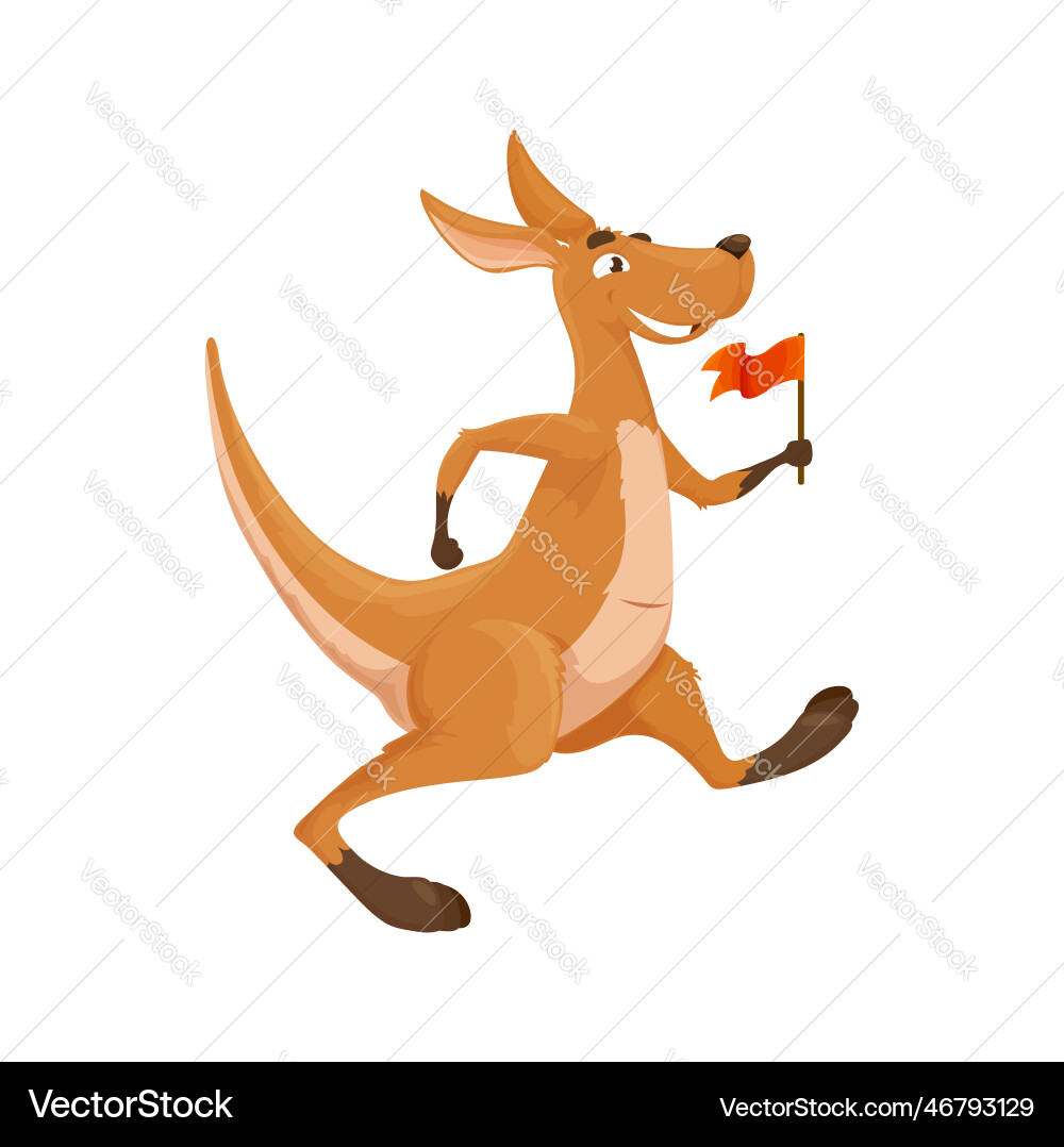 Smiling Kangaroo with Flag Vector Image