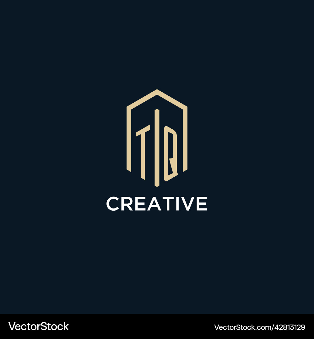 Tq Initial Monogramm Logo mit hexagonaler Form Tq Initial Monogramm Logo mit hexagonaler Form vektorbild