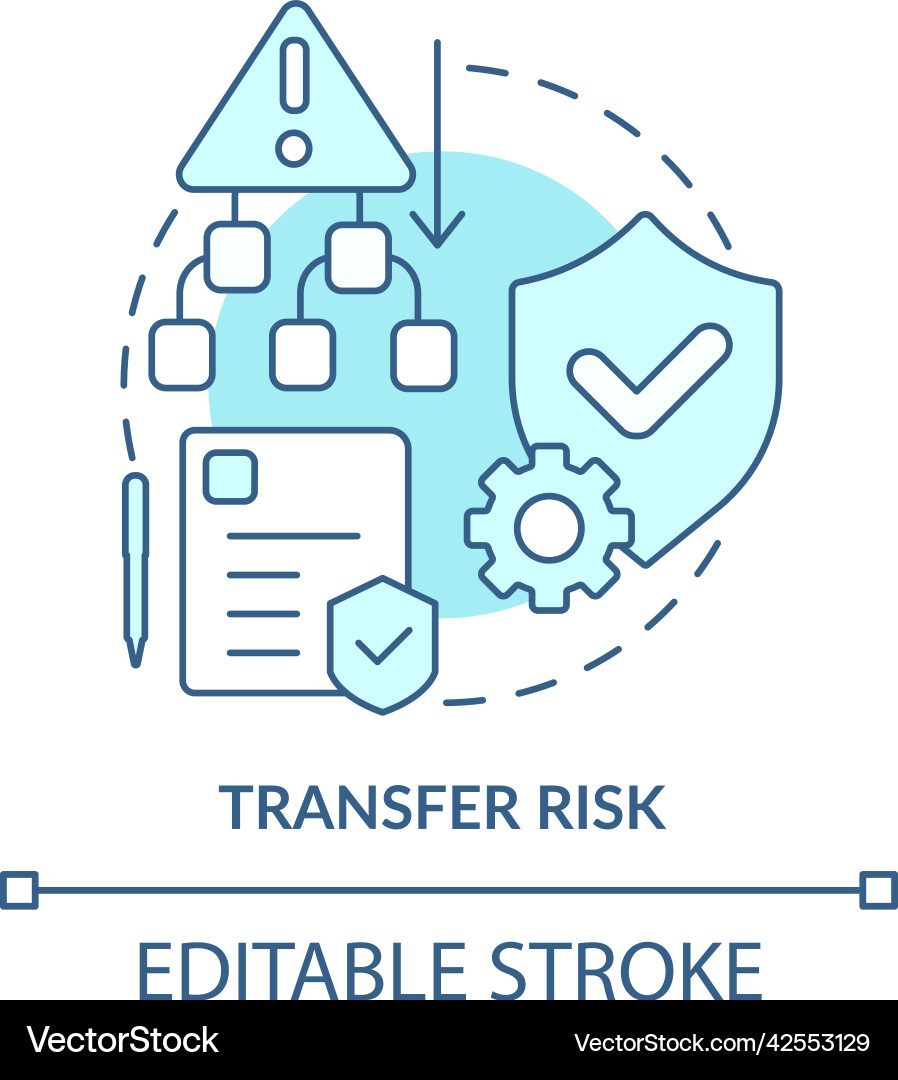 Transfer risk turquoise concept icon Transfer risk turquoise concept icon vector image