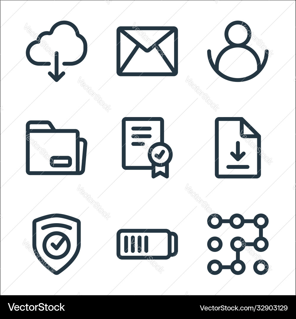 Ui line icons linear set quality Ui line icons linear set quality vector image
