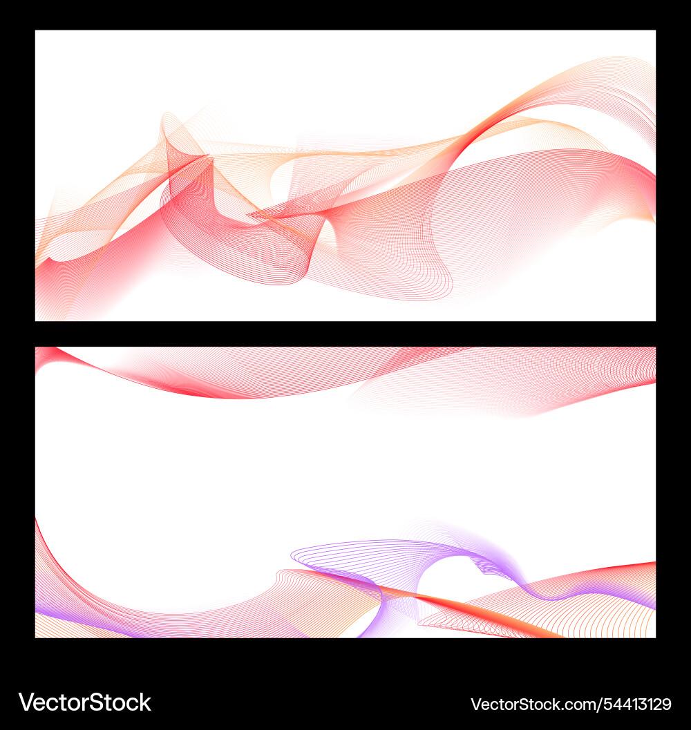 Wave of many red orange gradient lines flow Vector Image
