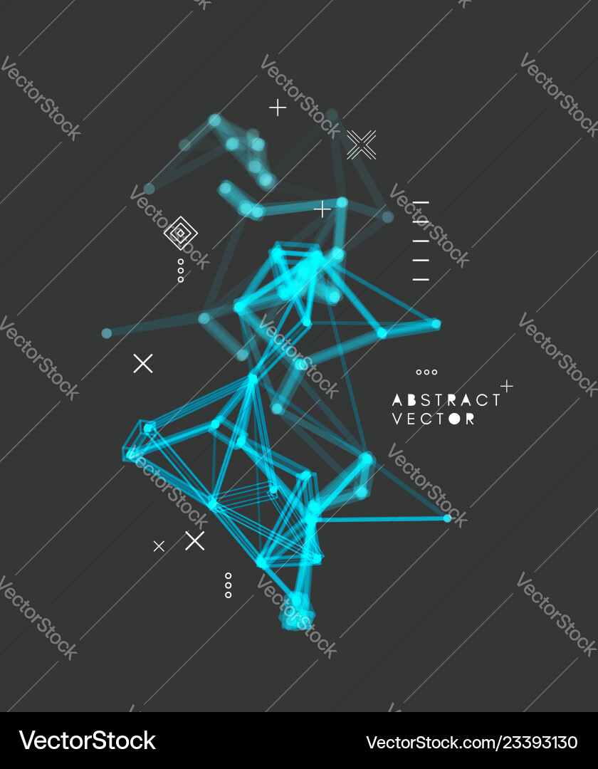3d connection structure futuristic technology grid 3d connection structure futuristic technology grid vector image