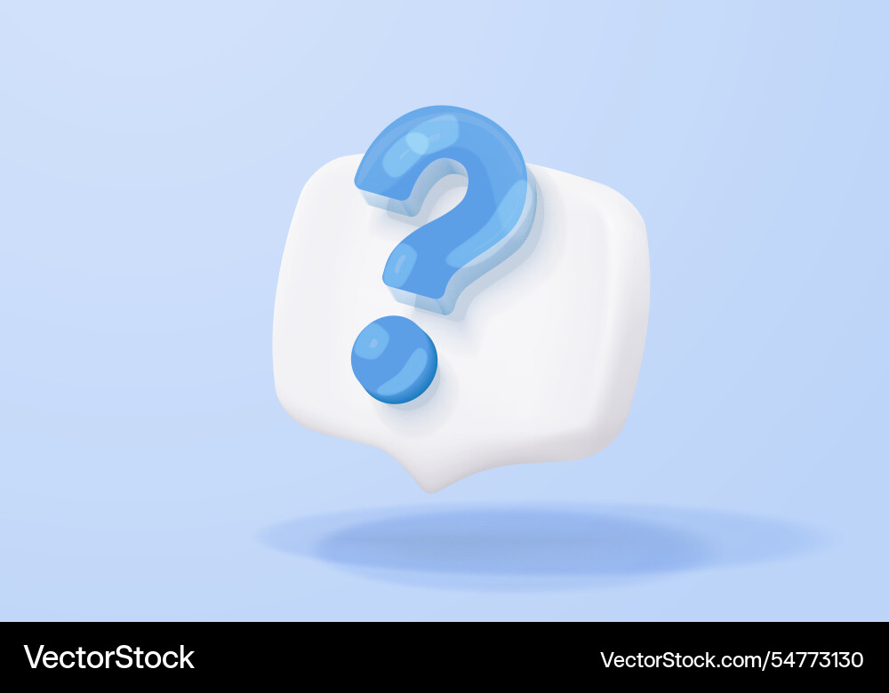 3d question answer sign or problem icon speak Vector Image