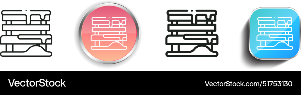 Bench icon thin linear regular and button style vector image