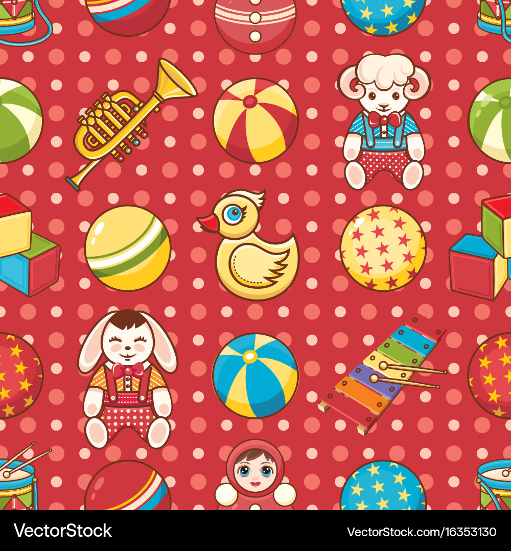 Child toy seamless pattern design element Vector Image