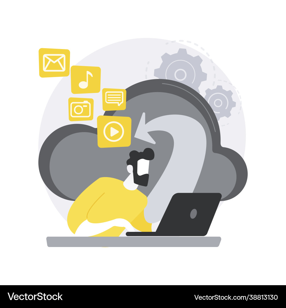 Cloud based engine abstract concept Cloud based engine abstract concept vector image