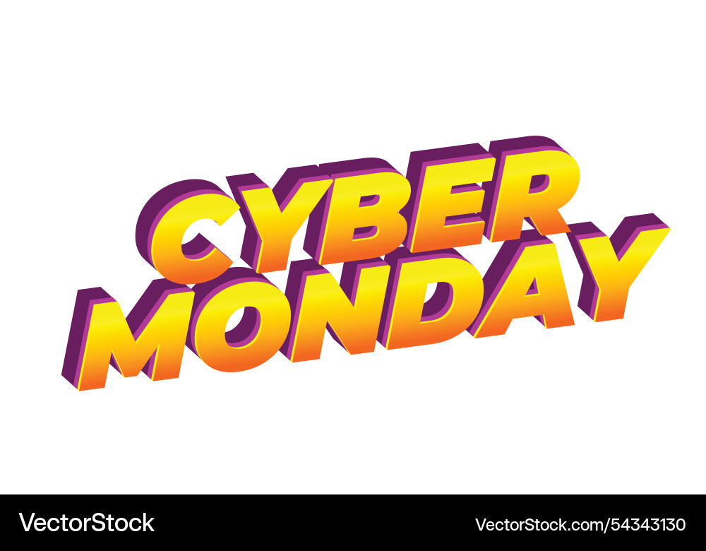 Cyber monday text effect in 3 dimensions look Vector Image