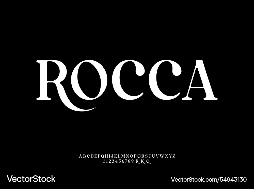 Elegant rounded serif alphabet display font vector image