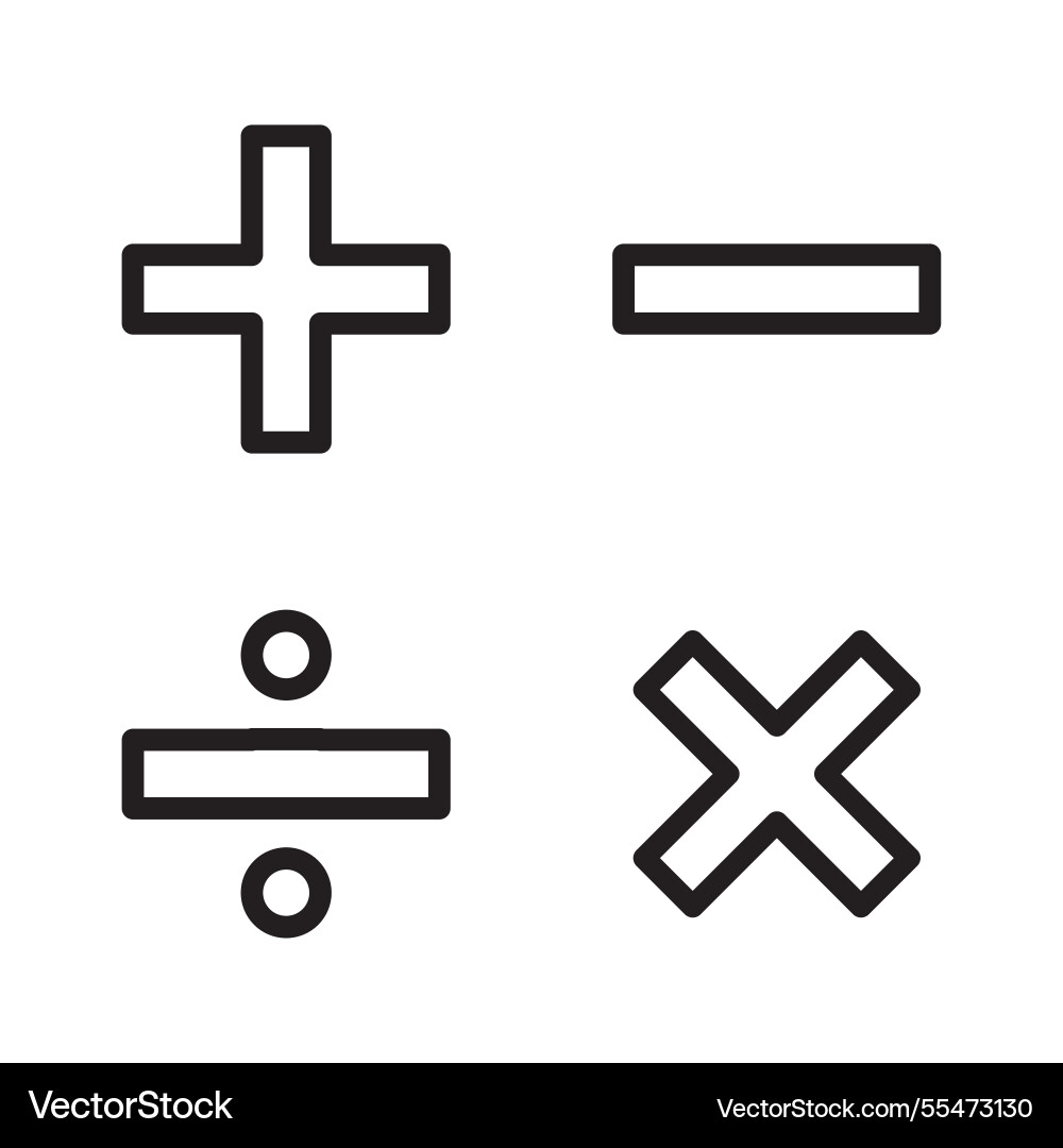 Flat and colorful math operation symbol design Flat and colorful math operation symbol design Vector Image