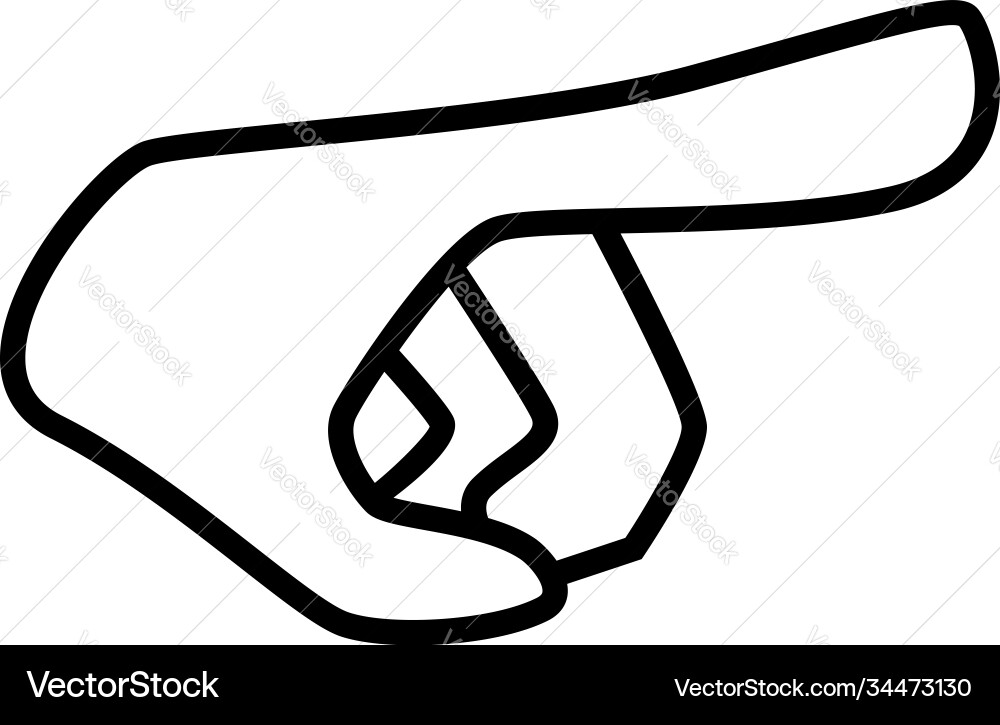Hand folded in pointing gesture - linear Vector Image