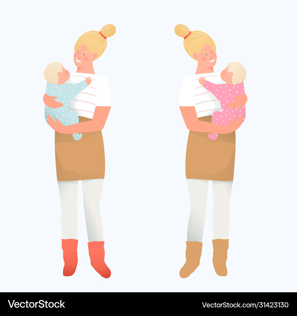 Happy mother day character design young woman Happy mother day character design young woman vector image