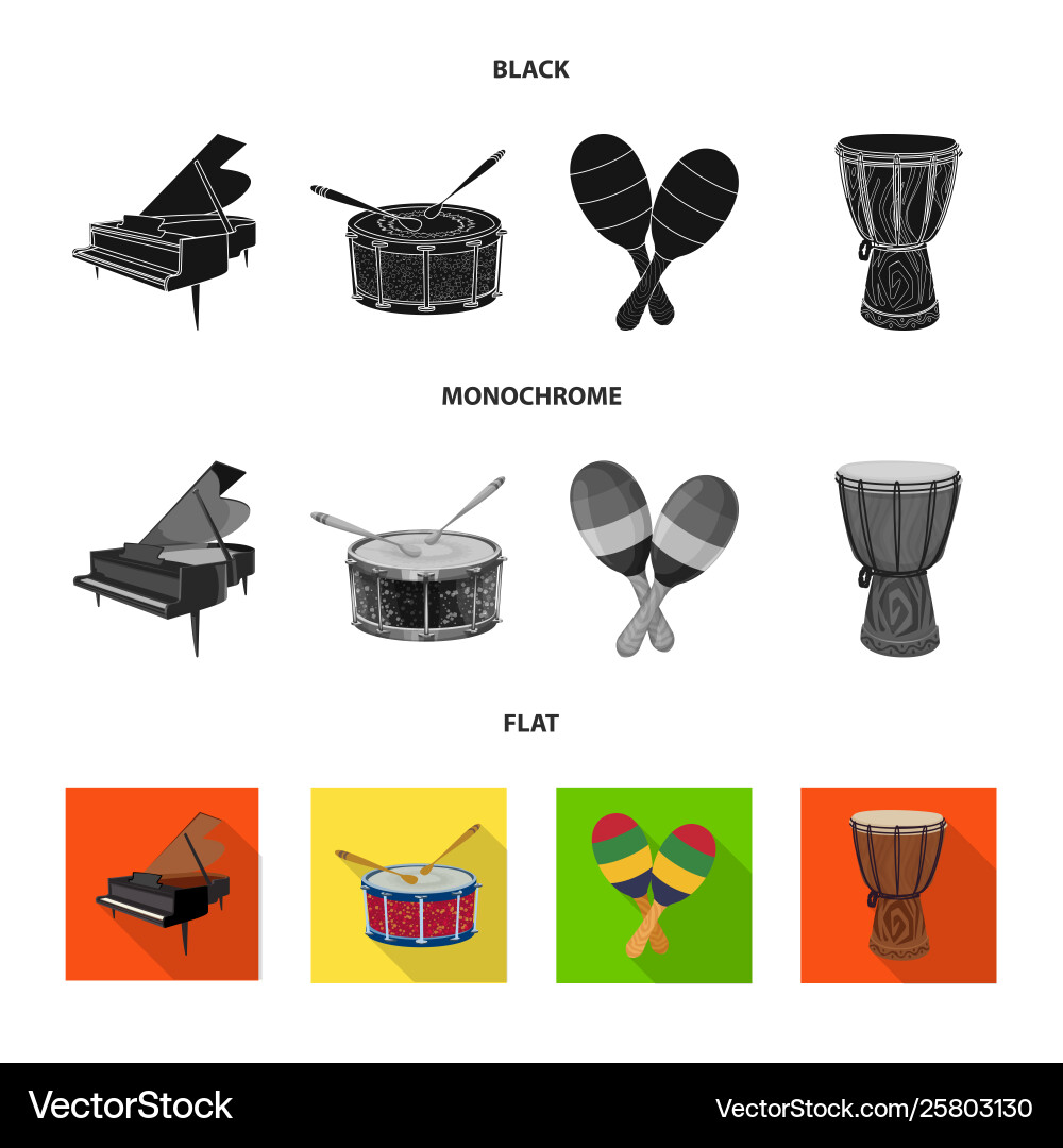 Isolated object music and tune icon collection Vector Image