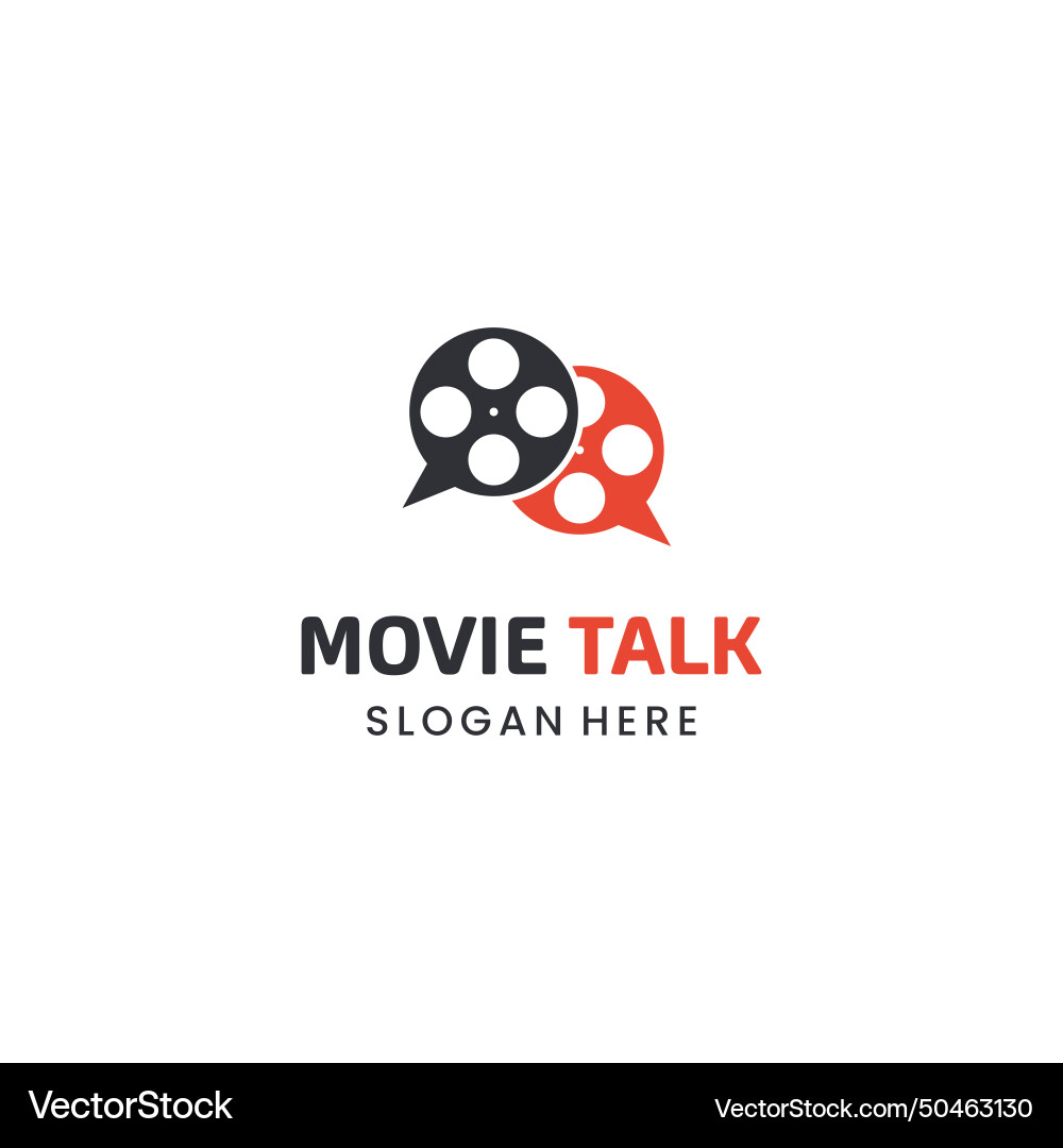 Movie talk logo cinema forum icon film roll Vector Image