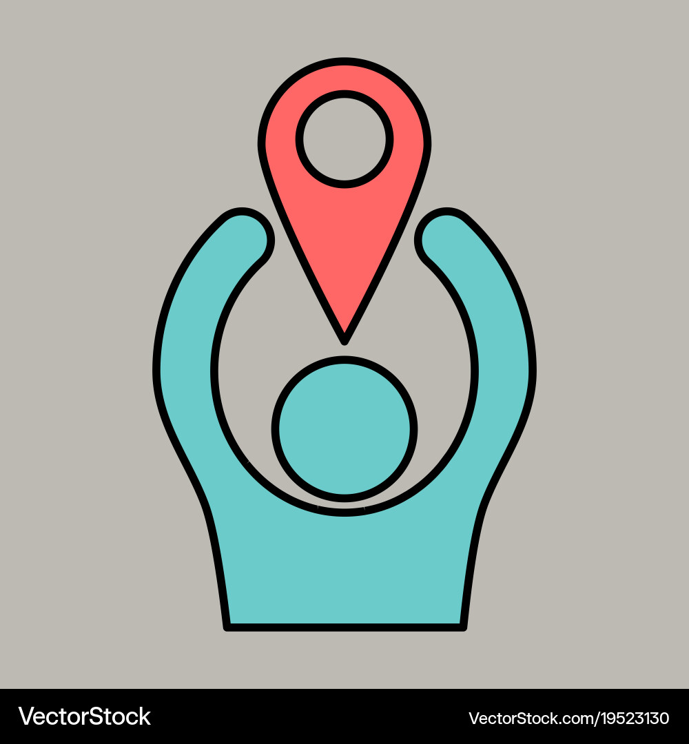 Navigation geolocation icon in flat design vector image