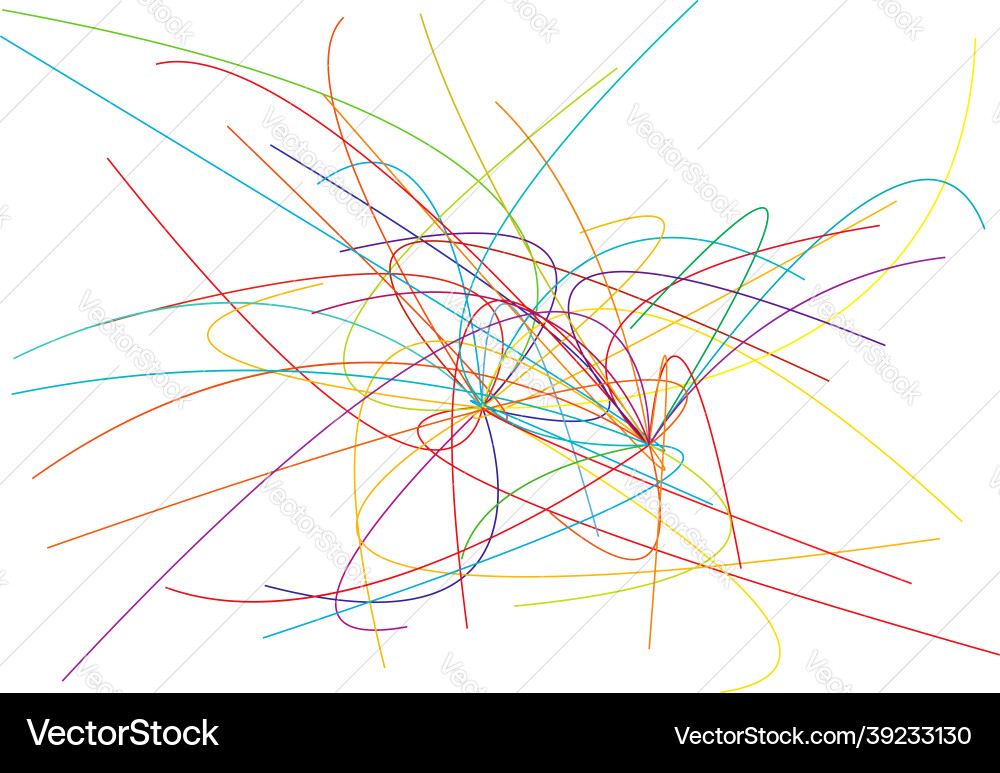 Random curvy squiggly tangled lines knot loop Random curvy squiggly tangled lines knot loop vector image