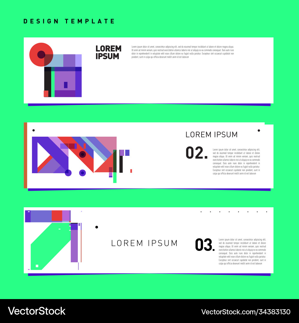Set abstract banner web design template retro Set abstract banner web design template retro Vector Image