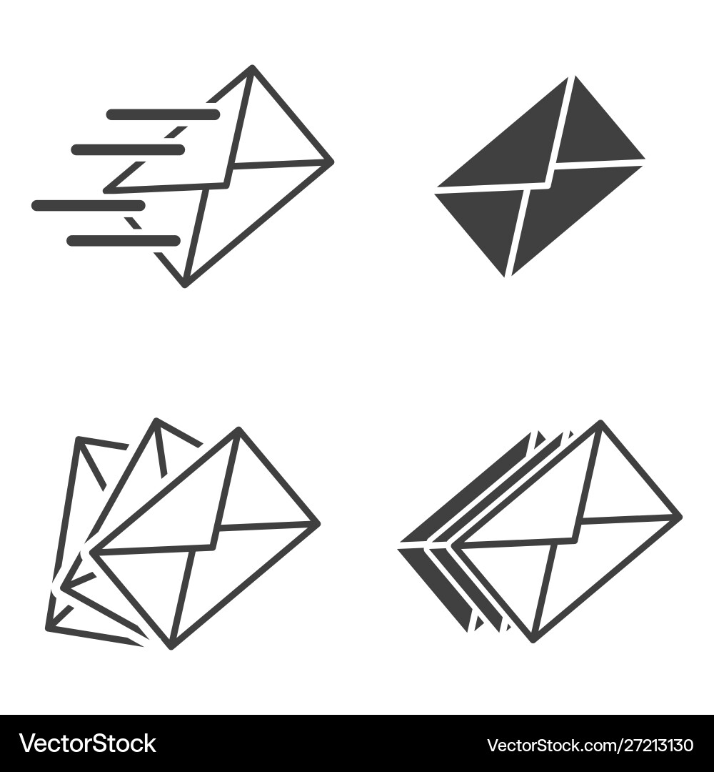 Set icons for sending letters vector image