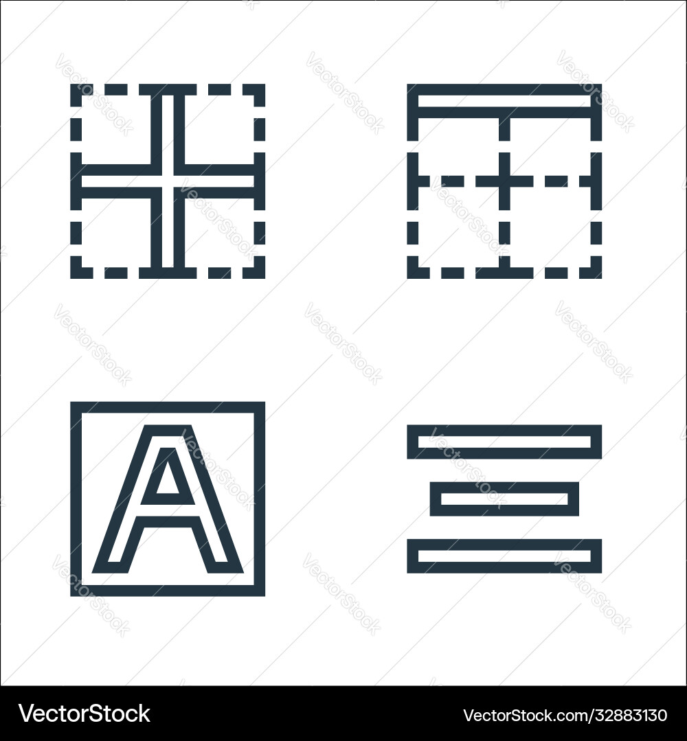 Text editor line icons linear set quality Text editor line icons linear set quality vector image