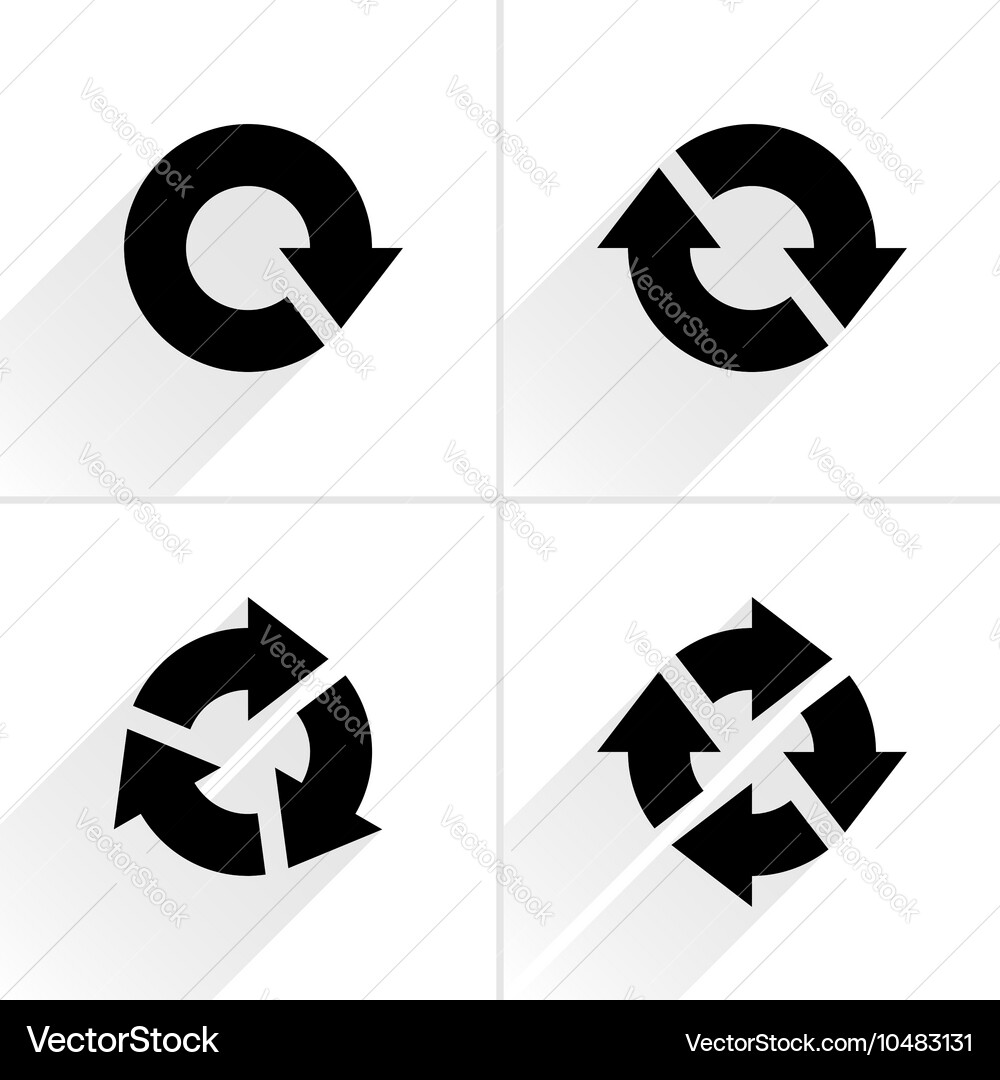 Black arrow loop refresh reload rotation icon vector image