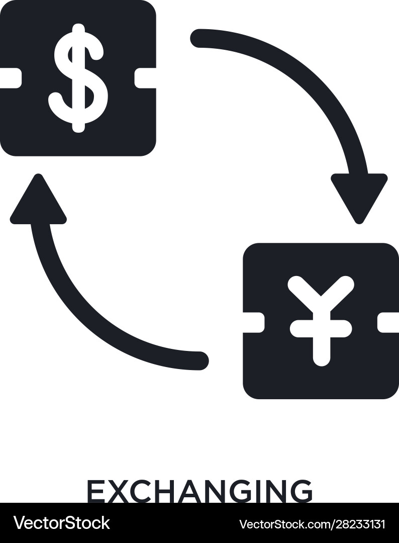 Black exchanging isolated icon simple element Vector Image