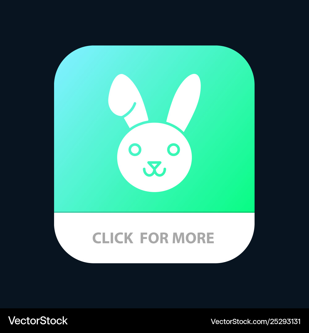 Bunny easter rabbit mobile app button android Bunny easter rabbit mobile app button android vector image