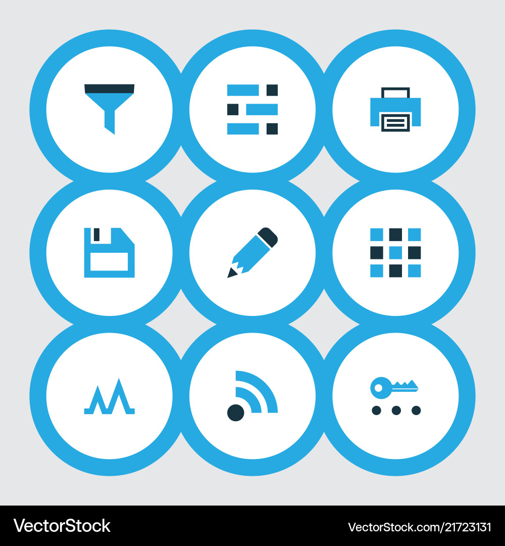 Interface icons colored set with privacy edit Interface icons colored set with privacy edit vector image