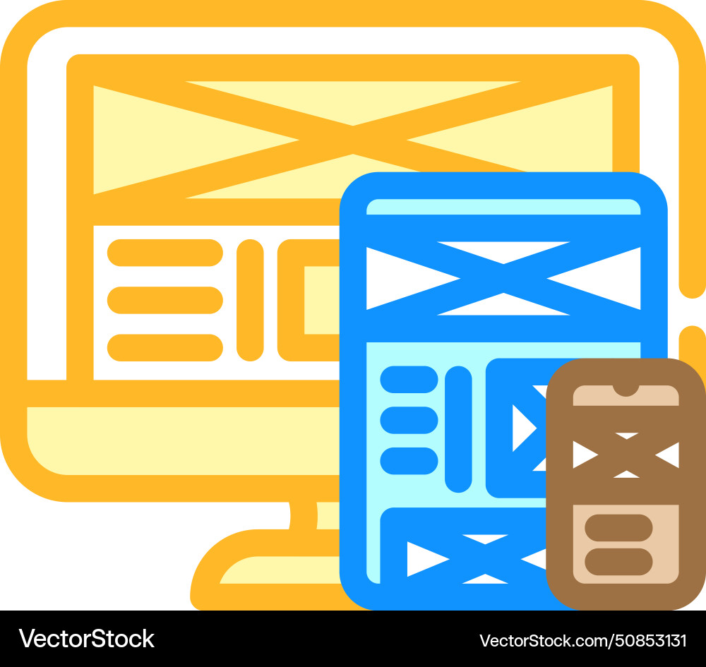 Mockup ux ui design color icon Vector Image