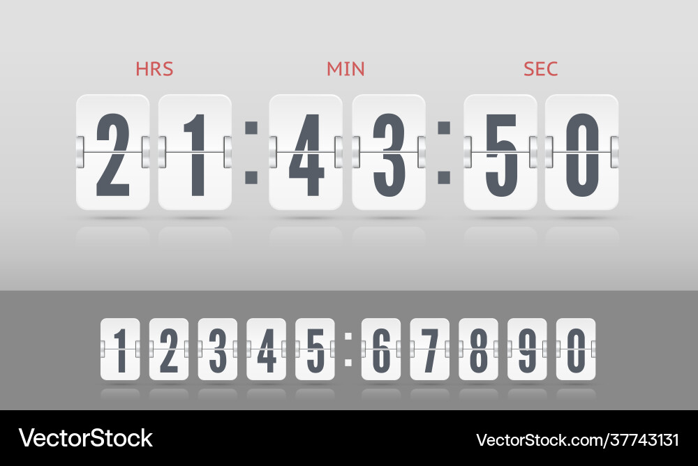 Modern ui old countdown timer white Modern ui old countdown timer white Vector Image