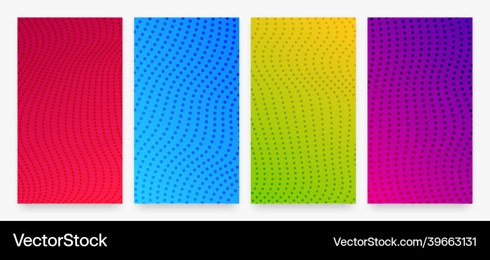 Set of halftone gradient backgrounds with dots Set of halftone gradient backgrounds with dots vector image