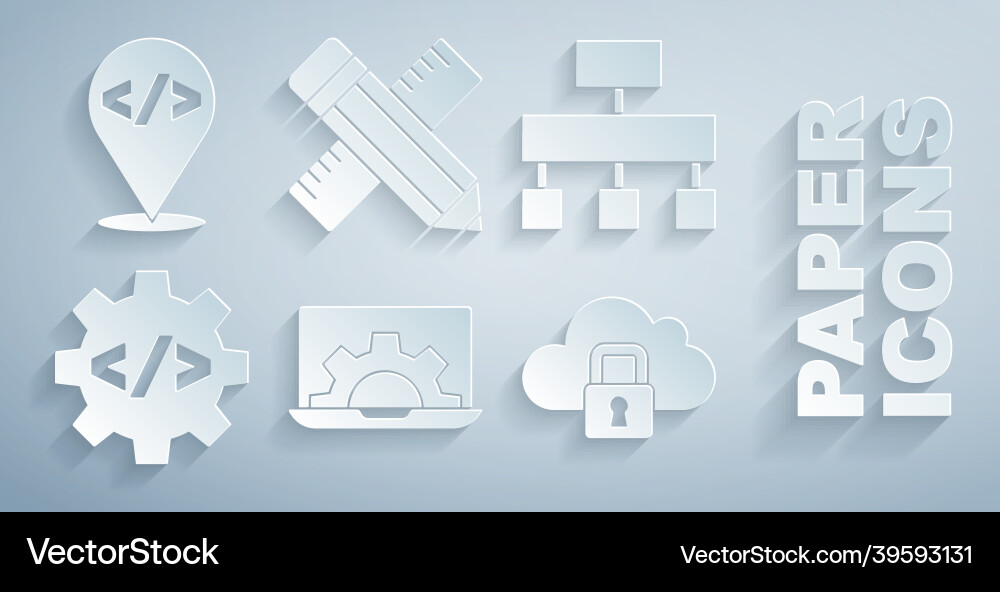Set web development site map front end cloud Set web development site map front end cloud vector image