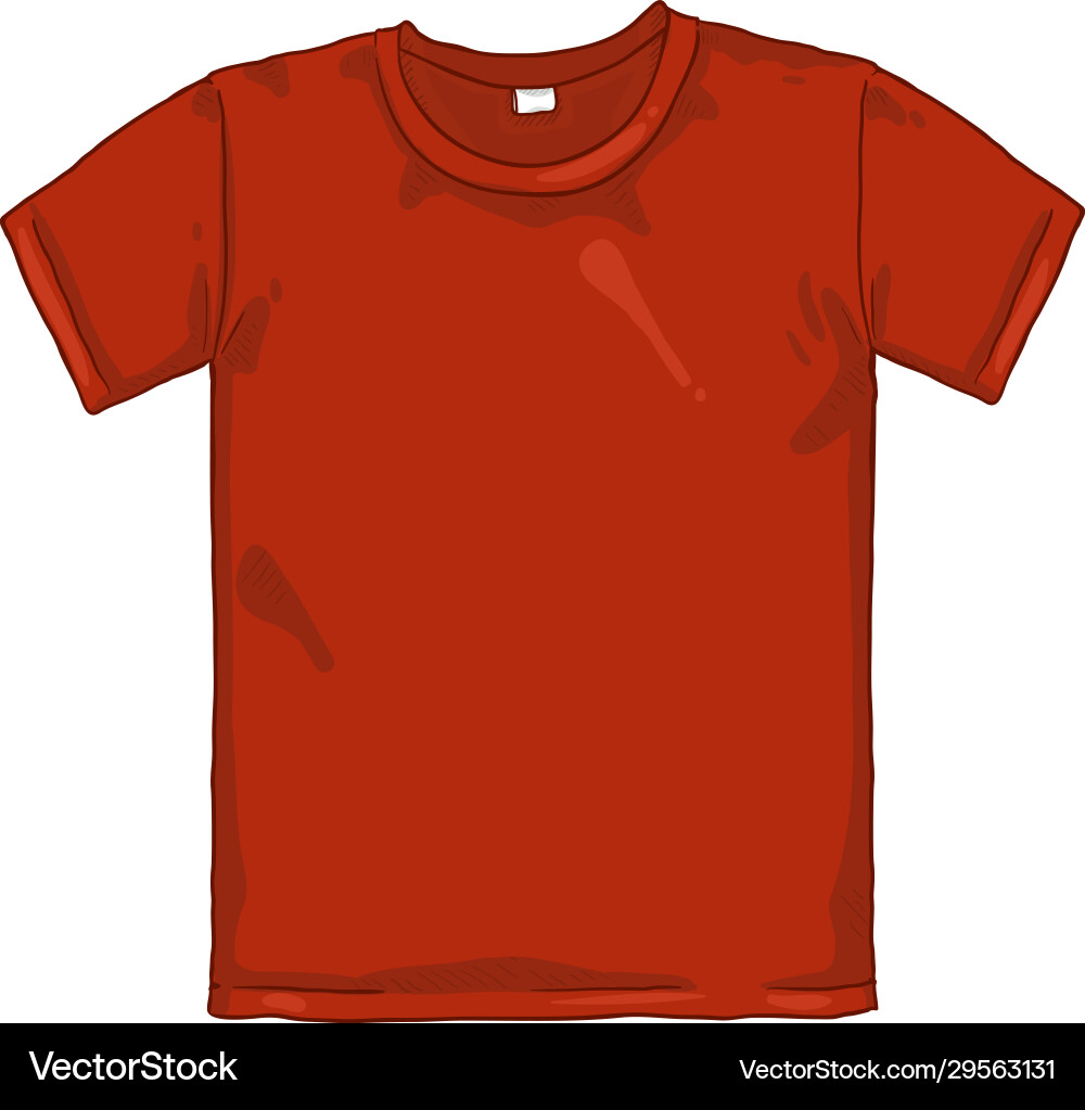Single cartoon - red t-shirt Single cartoon - red t-shirt vector image