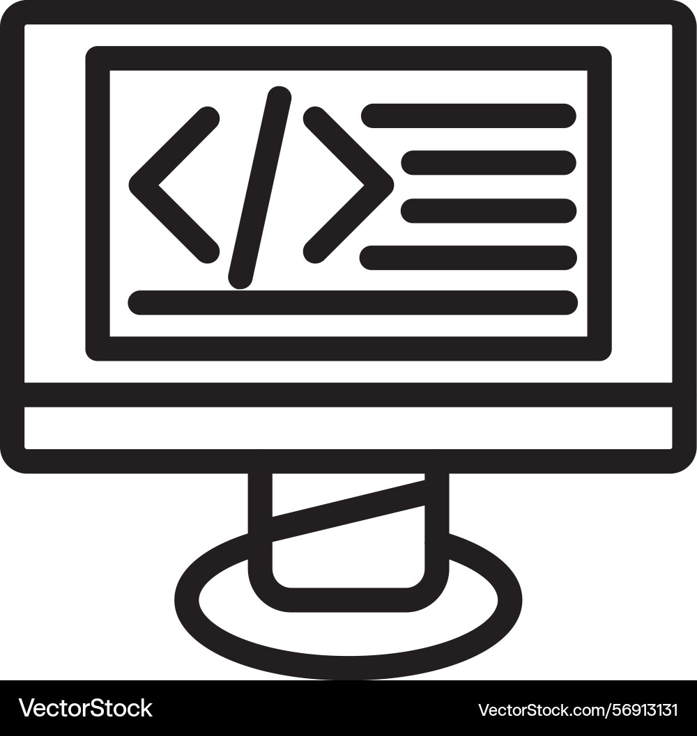 Software linear style icon design vector image