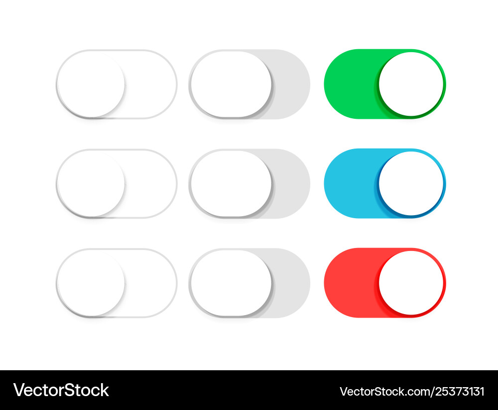 UI Slider Toggle Switch vector image