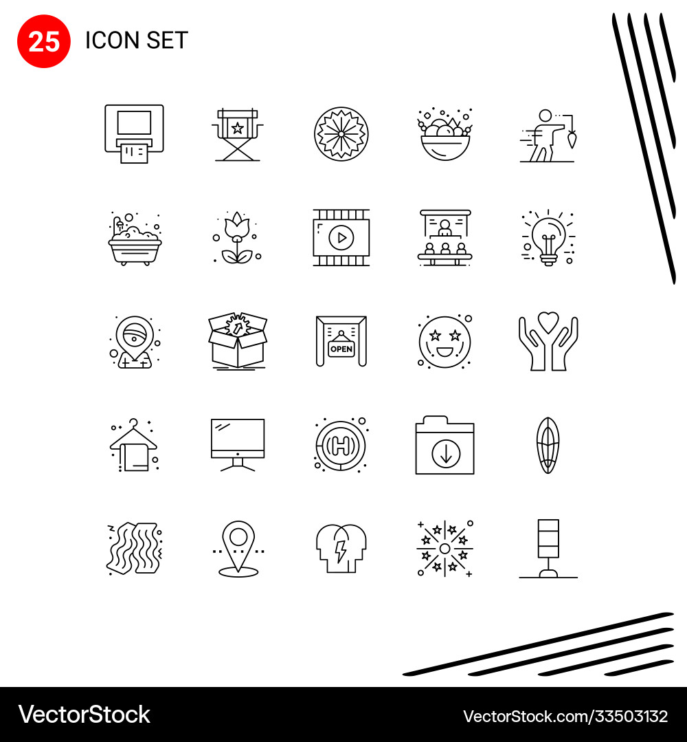 25 universal lines set for web and mobile Vector Image