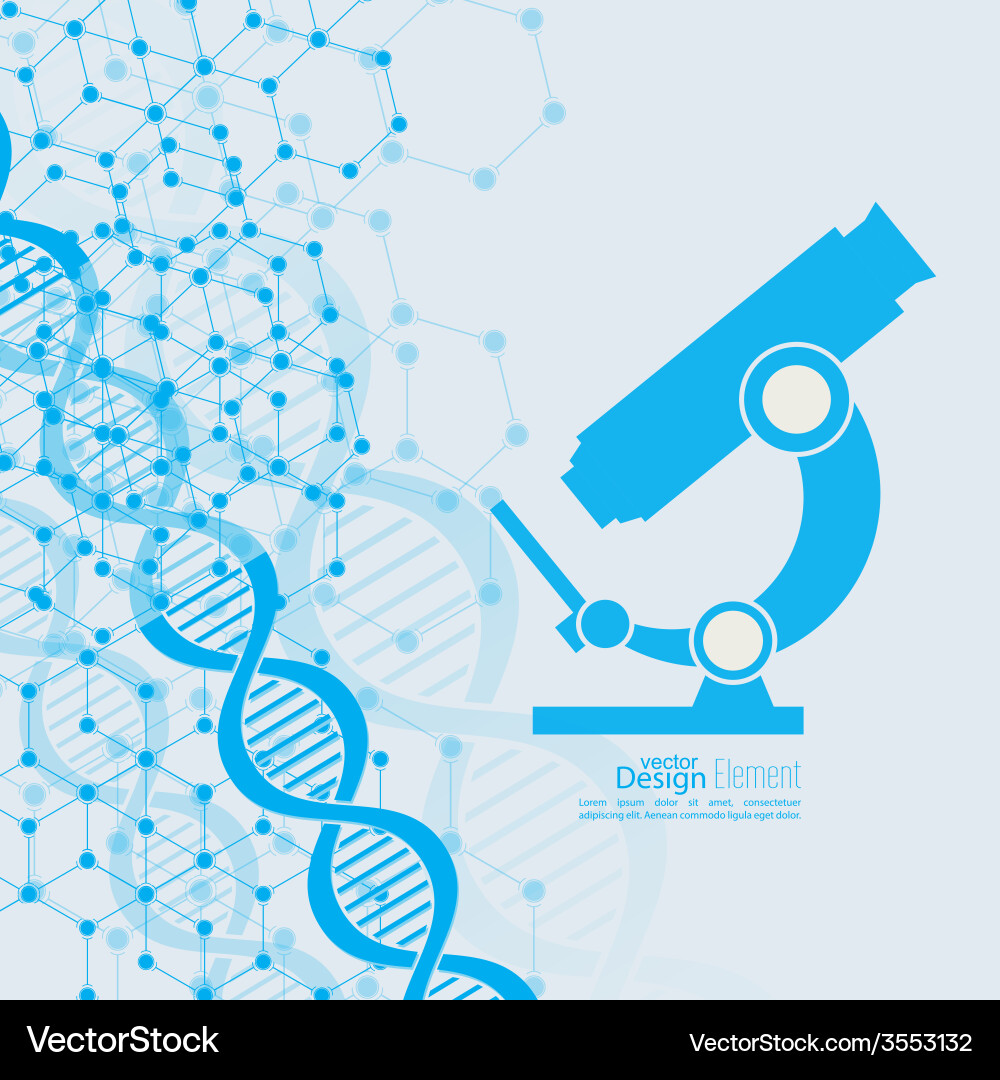 Abstract background with dna molecule structure vector image