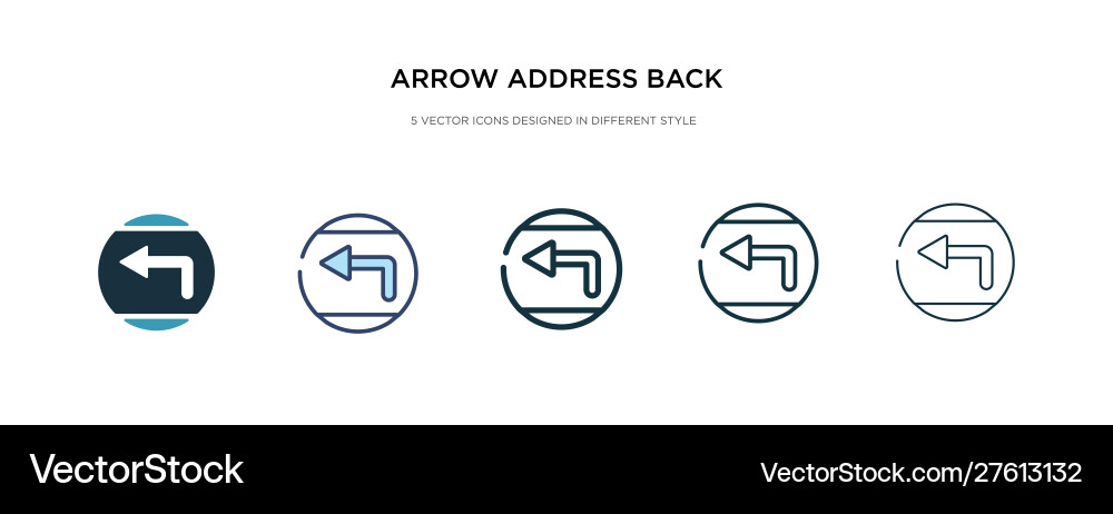 Arrow address back icon in different style two Arrow address back icon in different style two vector image