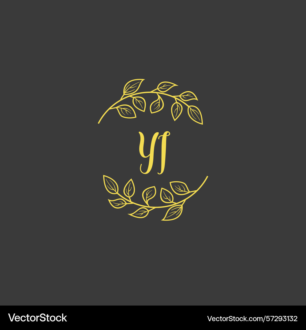 Botanical monogram logos with initial yi Botanical monogram logos with initial yi Vector Image